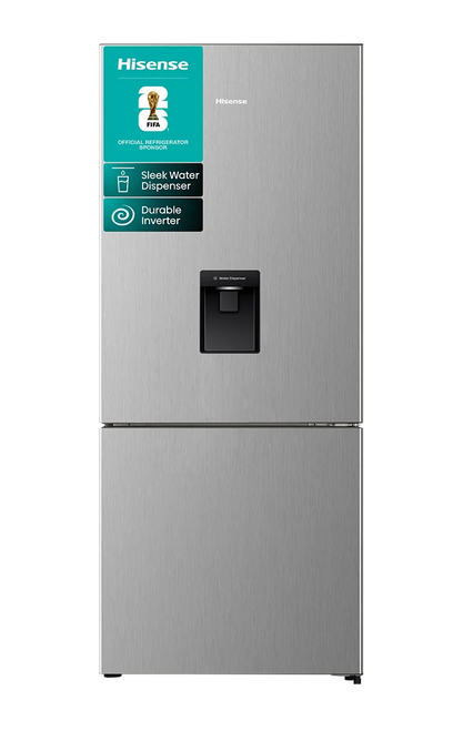Hisense 415L Stainless Steel Bottom Mount Fridge With Water Dispenser - HRBM419SW