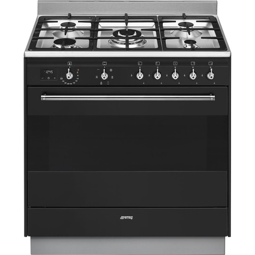 Smeg 90cm Classic Aesthetic Anthracite Dual Fuel Freestanding Cooker - FS9606AS-1