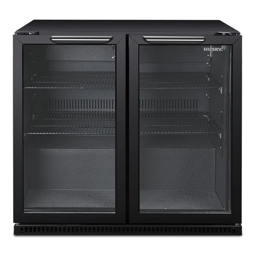 Husky Home Bar Double Door 203L Black Bar Fridge - C2HHMBBKAU