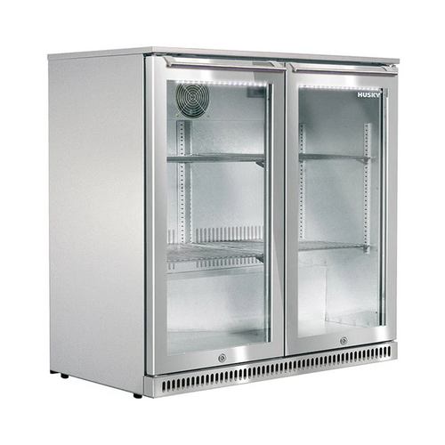 Husky 190L Stainless Steel Double Glass Door Alfresco Drink Chiller With Anti-Condensation - ALFC2840EL