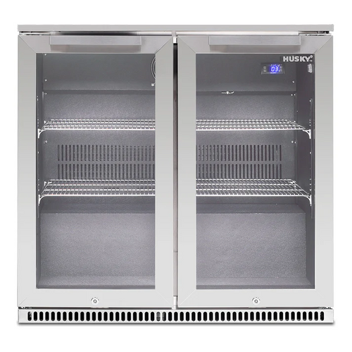 Husky 190L Stainless Steel Double Glass Door Alfresco Drink Chiller With Anti-Condensation - ALFC2840ELB