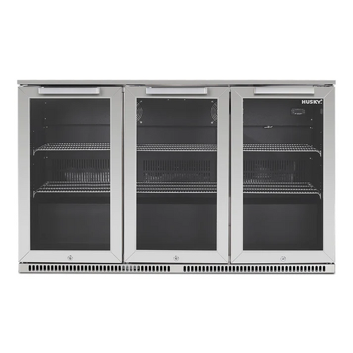 Husky 307L Stainless Steel Triple Glass Door Alfresco Drink Chiller With Anti-Condensation - ALFC3840ELB