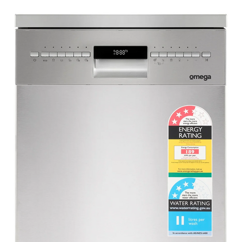 Omega 45cm Stainless Steel Compact Freestanding Dishwasher - 10 Place Settings - ODWF4510X
