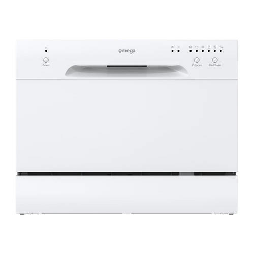 Omega 55cm Benchtop Dishwasher - 6 Place Settings - ODW101W
