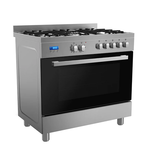 Omega 90cm Stainless Steel Dual Fuel Freestanding Cooker - 36QMS5GP48-2EEQ001