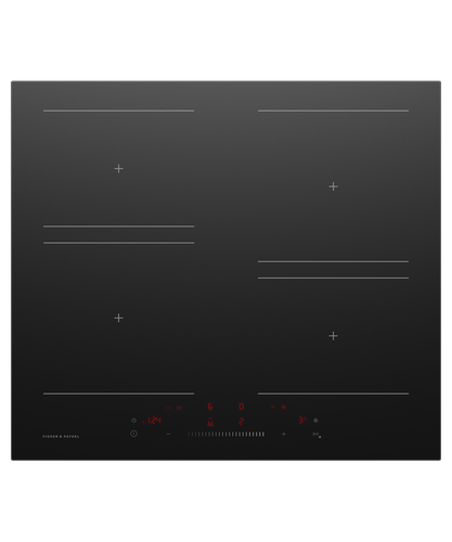 Fisher & Paykel 60cm Black Glass 4 Zone Induction Cooktop - Series 5 - CI604CTB2(C) - COMMERCIAL EXCLUSIVE