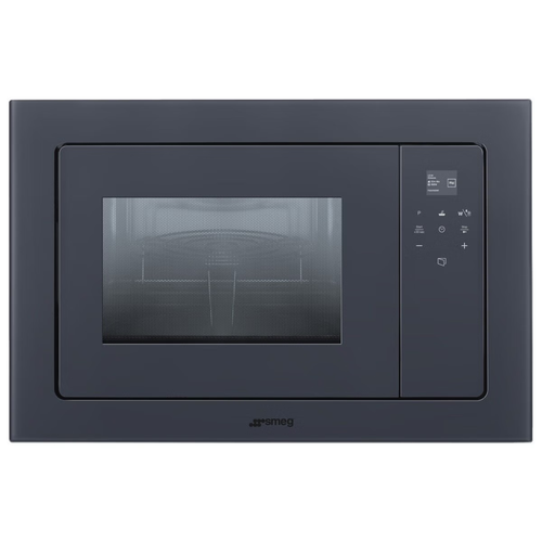 Smeg 21L Neptune Grey Glass Built-In Microwave with Grill - FMIA120G