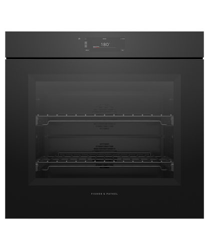 Fisher & Paykel 76cm Black Glass Pyrolytic Steam Oven - Series 9 - OB76SMPUNB3