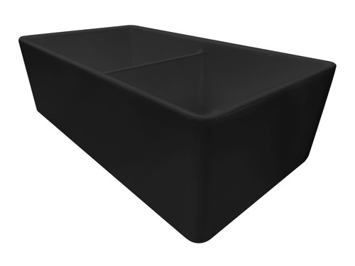 Turner Hastings 84 x 46 Matte Black Fine Fireclay Farmhouse Butler Double Bowl Sink - NO84FS-MB
