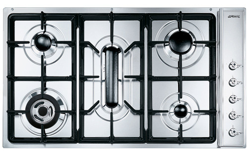 Smeg 90cm Canali 5 Burner Stainless Steel Gas Cooktop - CIR93AXS3