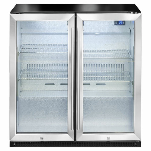 Artusi 190L Stainless Steel Double Door Beverage Fridge - AOF2S