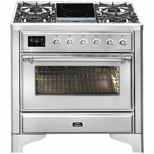 Ilve 90cm Majestic 4 Burner + Dual Zone Induction Freestanding Cooker - M09IDNE3 + COLOUR/FITTING