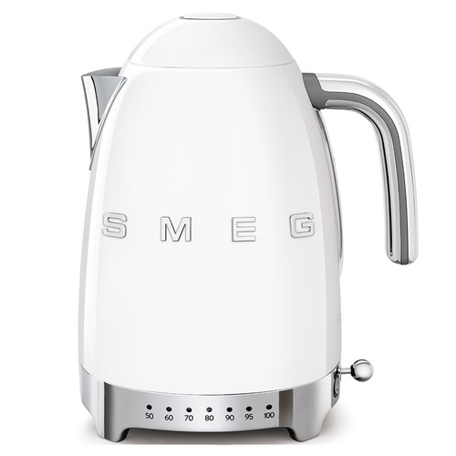 Smeg White Retro Style Variable Temperature Electric Kettle - KLF04WHAU