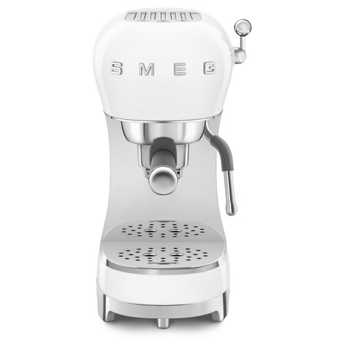 Smeg White Retro Style Espresso Coffee Machine - ECF01WHAU