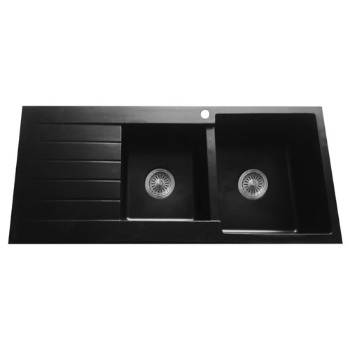 Uptown 1 3/4 Black Granite Sink With Drainer - GKS1150