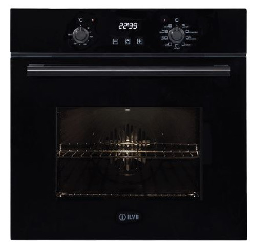 Ilve 60cm Black Glass Oven - Knob Control - ILO60DCBV