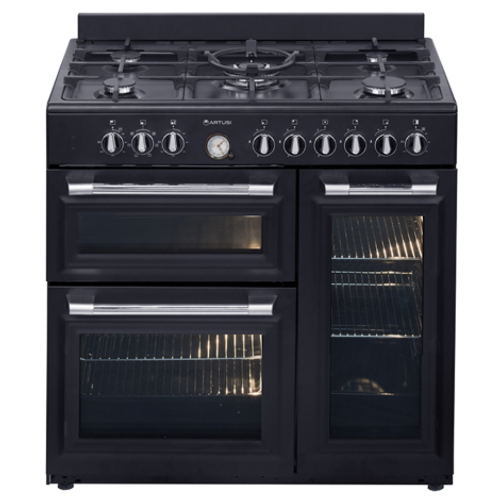 Artusi 90cm Black Freestanding Cooker With Gas Cooktop - AFGR935B