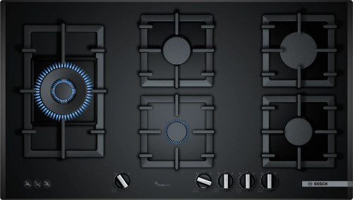 BOSCH 90CM BLACK GLASS 5 BURNER COOKTOP - SERIES 6 - PPS9A6B91A