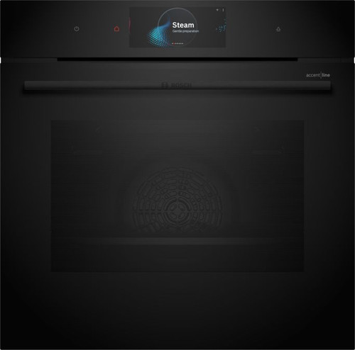 Bosch 60cm Black Built-In Pyrolytic Oven with Added Steam - Series 8 - HRG978NB1A