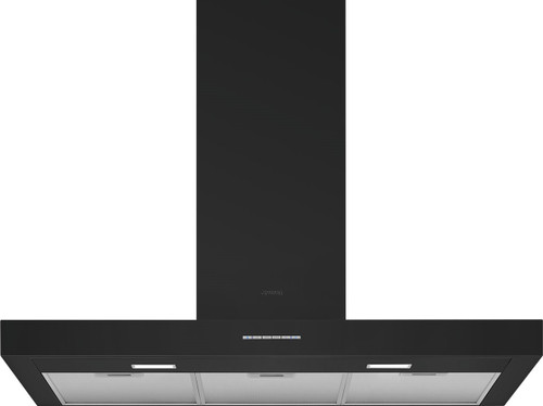 Smeg 90cm Matte Black Wall Mount Canopy Hood - KBTAU900MNE