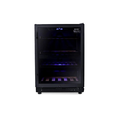 Husky Riserva 154L Dual Zone Black Wine Fridge - 44 Bottles - HUSWS54DMBZY