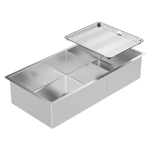 Abey Piazza Stainless Steel 1 & 3/4 Square Bowl Sink  with Accessories - CR500D