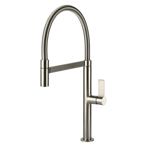 Gessi Emporio Brushed Nickel Gooseneck Pull-Out Tap- 29811BN