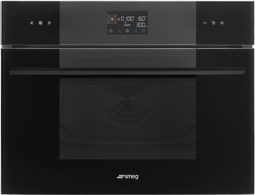 Smeg 45cm Linea Black Combi-Microwave Compact Oven - SOA4102M1B3