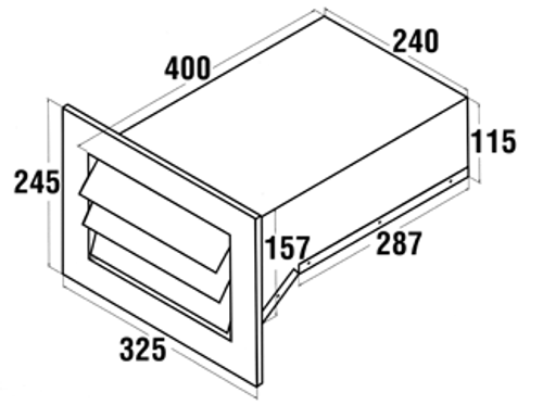 Qasair Back Ducted Wall Vent - BD/WV-H-1