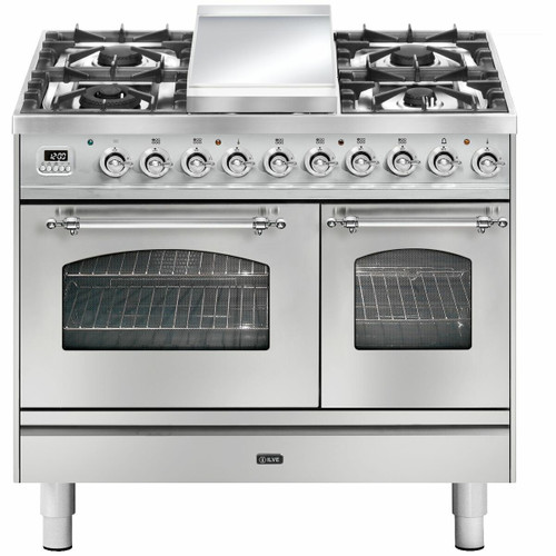 Ilve 100cm Nostalgie Dual Fuel Freestanding Cooker With Teppanyaki Plate - PD10FDNE3 + COLOUR OPTIONS