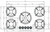 Pitt Brass Elbrus 5 Burner Natural Gas Cooktop - ELBRUS5PT/NG