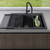 Oliveri Santorini 790mm Top Mount Workstation Sink - Matte Black - ST-MB1596OF