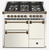 Steel 100cm Ascot Nuvola White & Bronze Dual Fuel Freestanding Oven - Combi-Steam - 5 Burner & Triple Oven - AQ10SFF-D4M-NAB