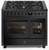 Steel 100cm Enfasi Black Double Oven Dual Fuel Freestanding Cooker - 6 Burner - EQ10FF-6NF