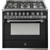 Steel 90cm Ascot 6 Burner Dual Fuel Freestanding Oven - Combi-Steam - Anthracite/Chrome - AQ9S-6WANC Ex Display*