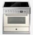 Steel 90cm Nuvola White Genesi Induction Combi Steam Freestanding Oven - 5 Zone Flex - GQ9S-5FINA Ex Display