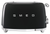 Smeg Black Retro Style 4 Slice Extra Wide Toaster - TSF03BLAU