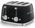 Smeg Black Retro Style 4 Slice Extra Wide Toaster - TSF03BLAU