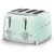 Smeg Pastel Green Retro Style 4 Slice Extra Wide Toaster - TSF03PGAU