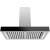 Sirius 90cm Silver & Black Glass Fascia Canopy Rangehood - 1200m3 Off Board Motor - SLTCEM107G900