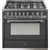 Steel 90cm Anthracite & Brushed Nickel Ascot Freestanding Combi-Steam Oven - 6 Burner Gas Cooktop - AQ9S-6W-ANN