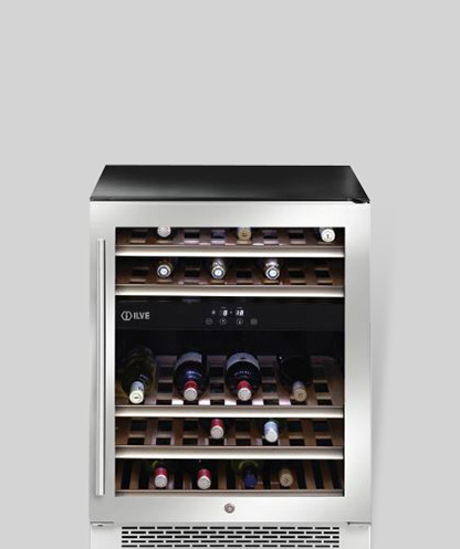 Premium built-in wine cabinet displaying a wine collection
