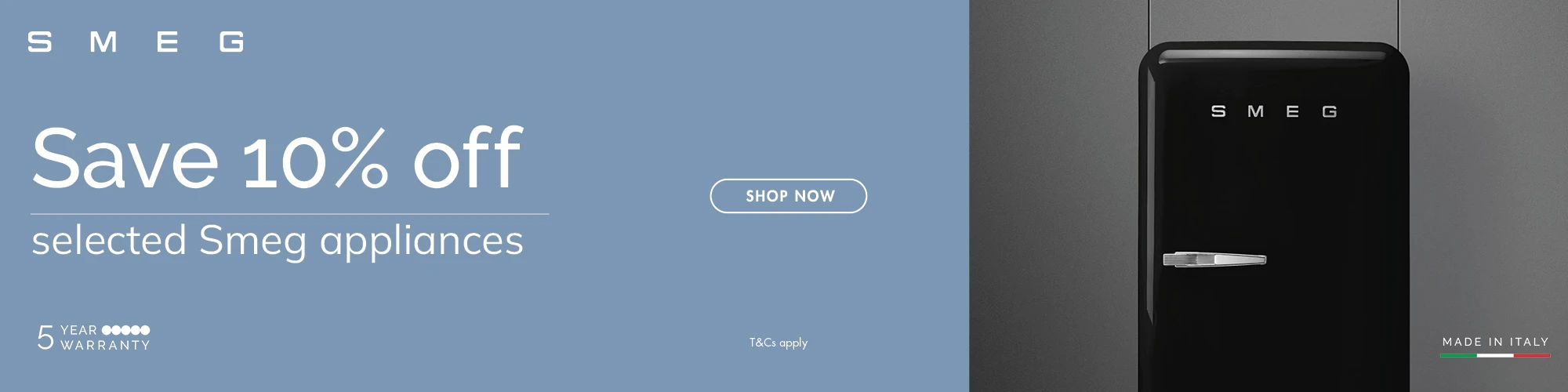 Save 10% off selected Smeg appliances*