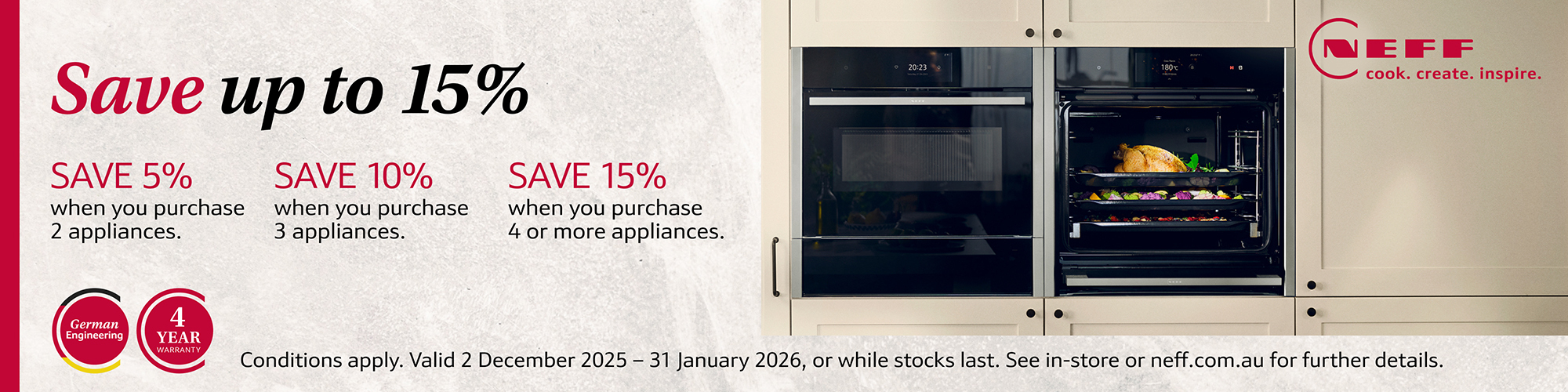 SAVE UP TO 15% ON NEFF KITCHEN APPLIANCE PACKAGES