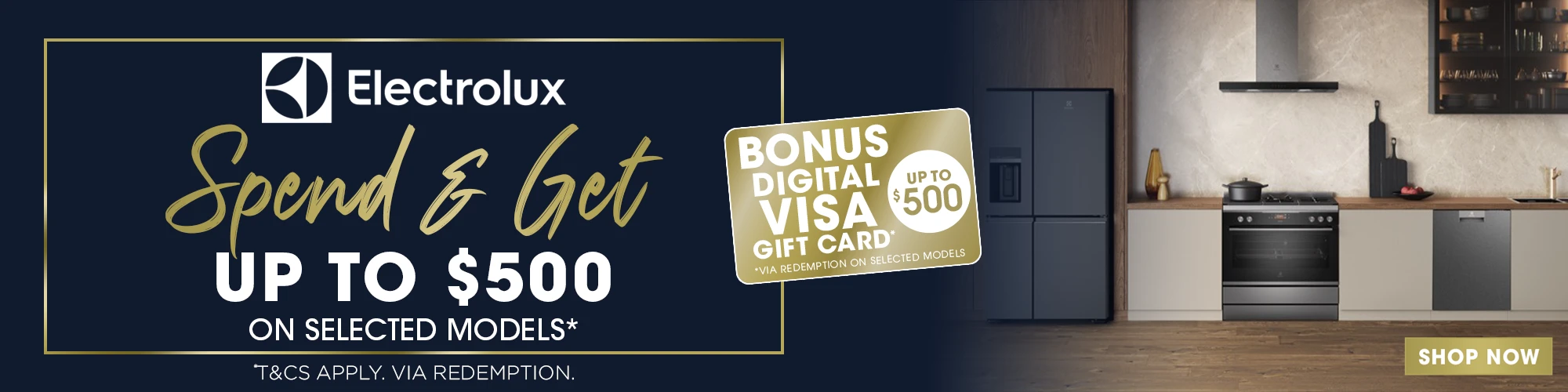 Spend & Get up to $500 on selected Electrolux Cooking Appliances*