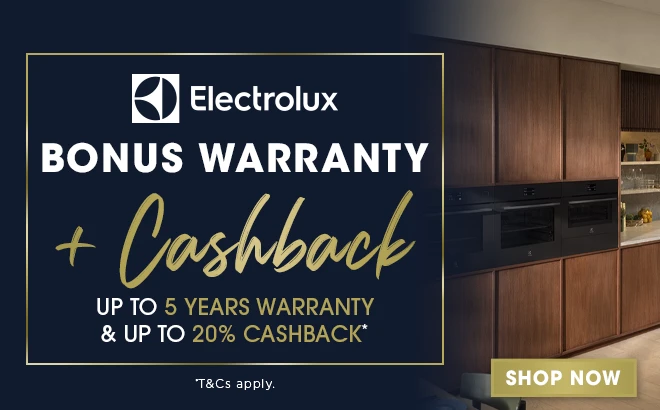 Electrolux Bonus Warranty + Cashback via redemption