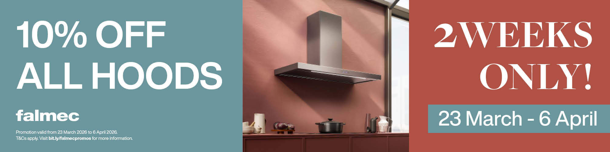 FALMEC FLASH SALE - 10% OFF ALL HOODS FOR 2 WEEKS ONLY