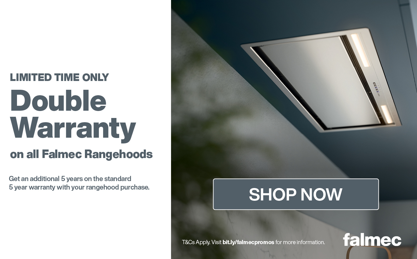DOUBLE WARRANTY ON ALL FALMEC RANGEHOODS