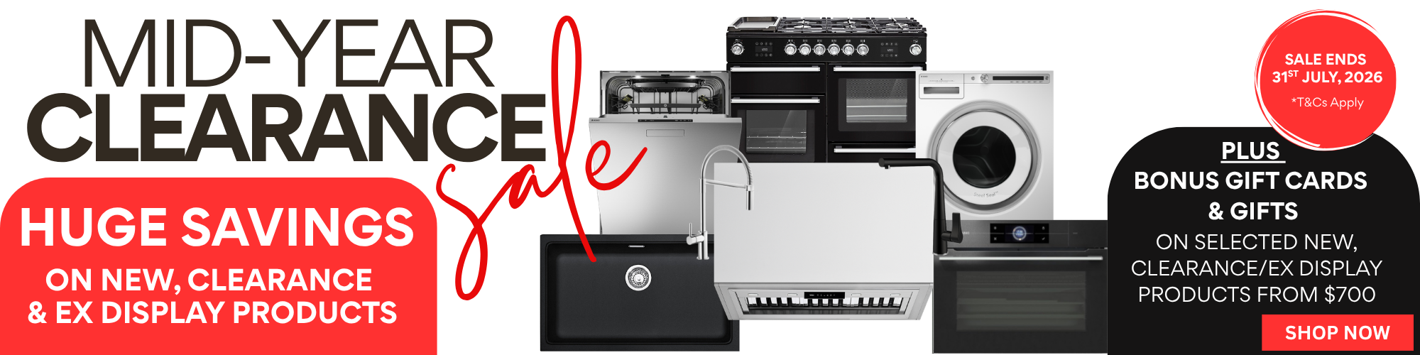 BERLONI MID-YEAR CLEARANCE SALE ON SELECTED NEW, CLEARANCE & EX DISPLAY PRODUCTS*