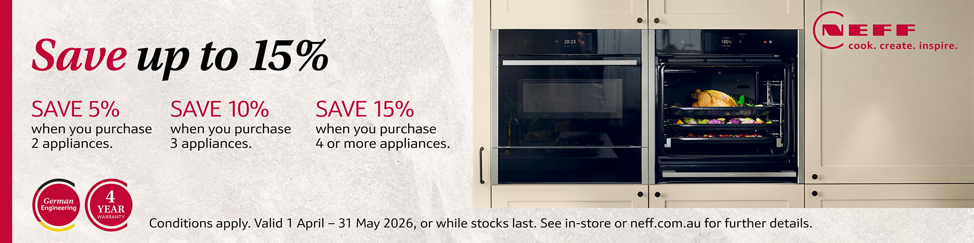 SAVE UP TO 15% ON NEFF KITCHEN PACKAGES*